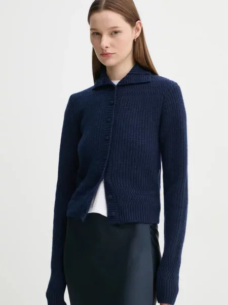 Remain cardigan din lana marin albastru