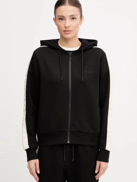 Суичър с качулка Guess с качулка черно