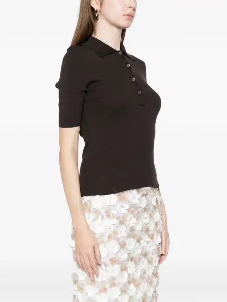 Pletena polo majica P.a.r.o.s.h. smeđa