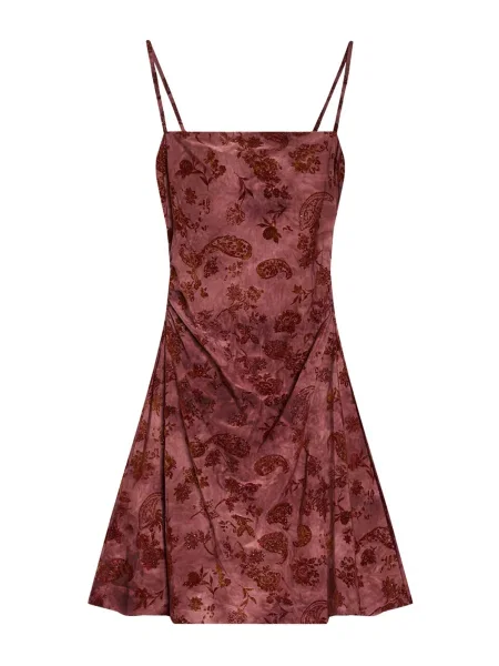 Bershka Obleka temno rdeča