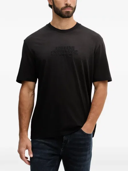 Tricou Armani Exchange cu broderie negru