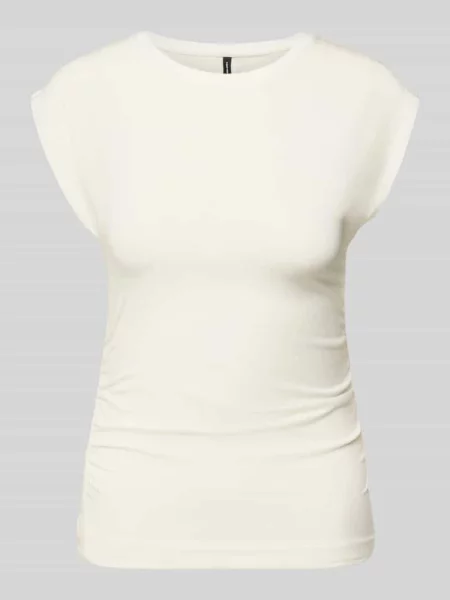 T-shirt o kroju slim fit z mieszanki lyocellu model AVASARAH' Vero Moda biała