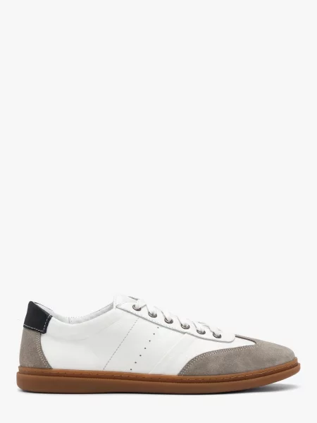 Кеди низькі RYLKO білий/сірий шкіра/замша білі