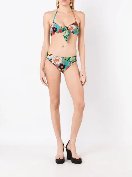 Gėlėtas raštuotas bikinis Amir Slama apynasris kaklas juoda