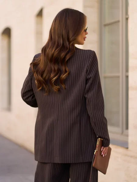 Піджак ISSA Plus темно-коричневий комбінований верх коричневий