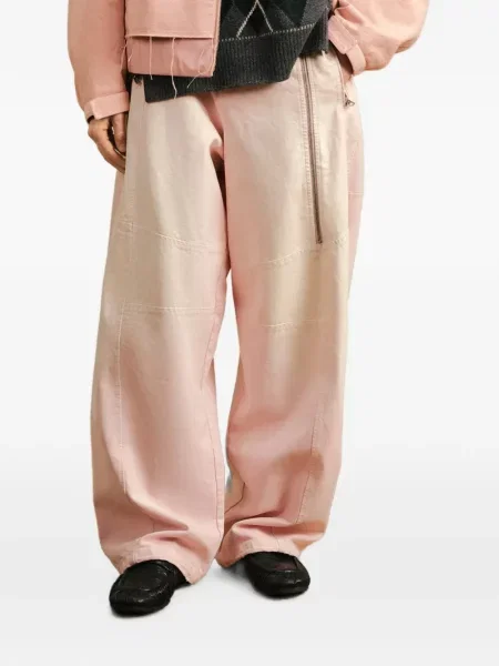 Pantaloni Croquis din canvas cu cordon roz