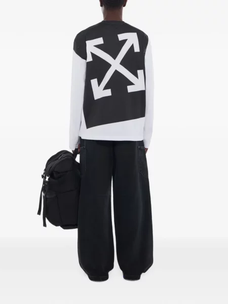 Lung tricou Off-white alb