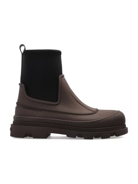 Sztyblety Moncler skórzane brązowe