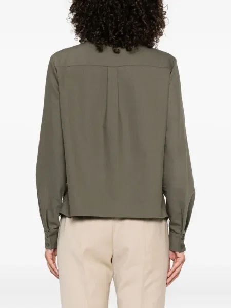 Bluză Self-portrait cu funde lungă verde