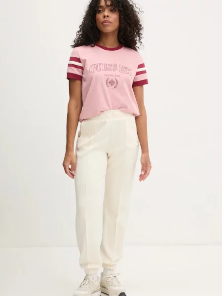 Guess t-shirt SUZANNE różowy