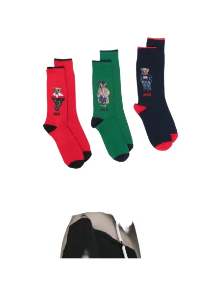 Șosete Polo Ralph Lauren cu broderie de catifea cord verde