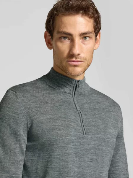 Bluza o kroju regular fit z czystej żywej wełny Maerz Muenchen