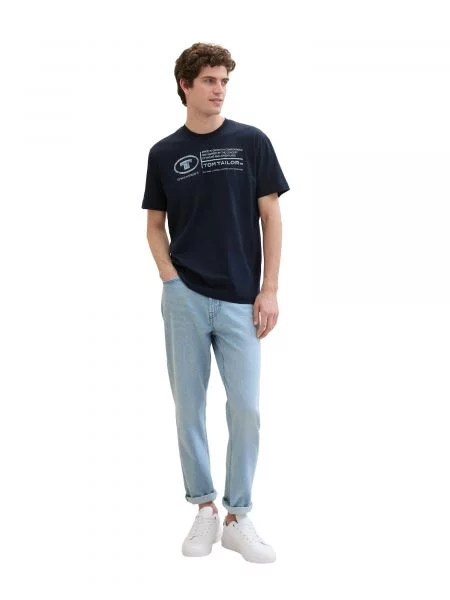 TOM TAILOR Tricou bleumarin / albastru deschis