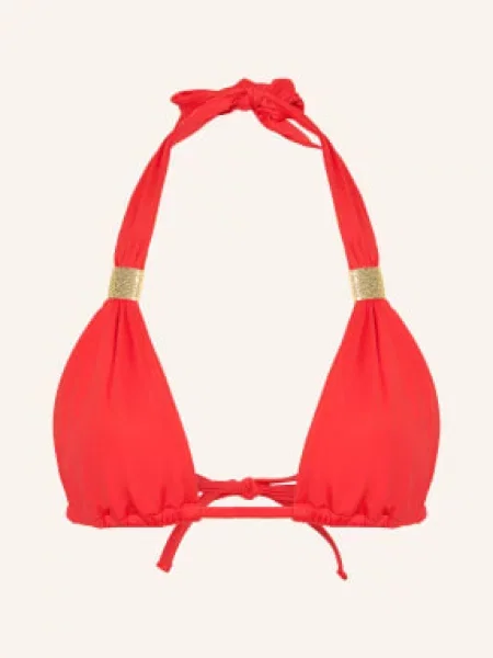 Heidi Klein Trojúhelníkové Bikiny Petalia / zlatá červená