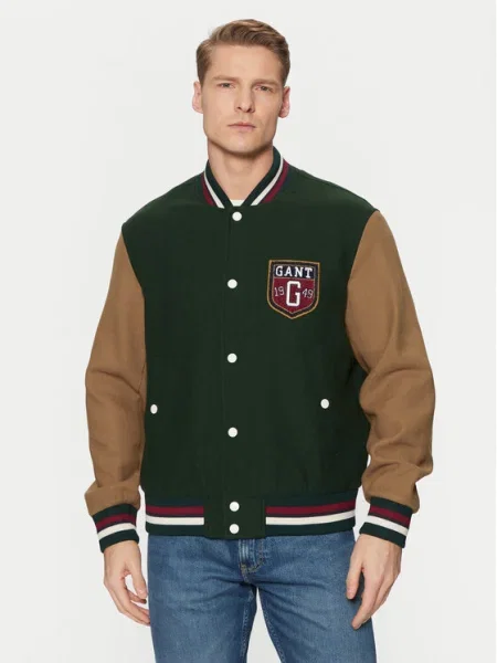 Gant Geacă bomber Varsity verde