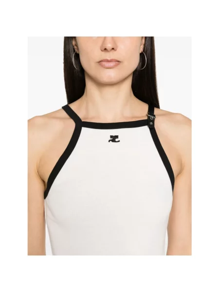 Sukienka Courreges z dekoltem halter biała