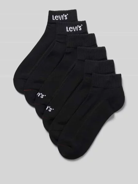Skarpety z mieszanka bawełny w zestaw 6 par Levi's czarne