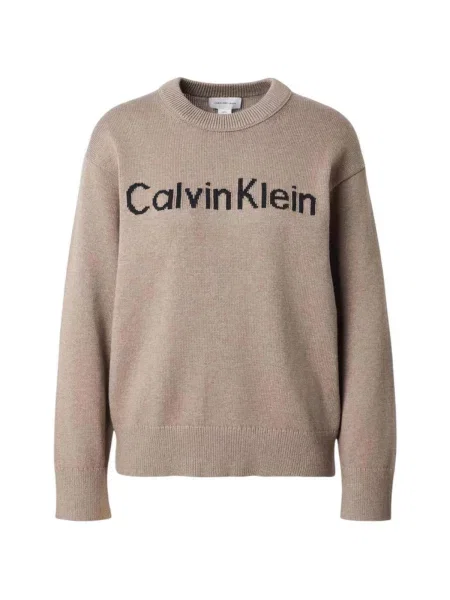 Calvin Klein Jeans Pulover deschis / negru maro