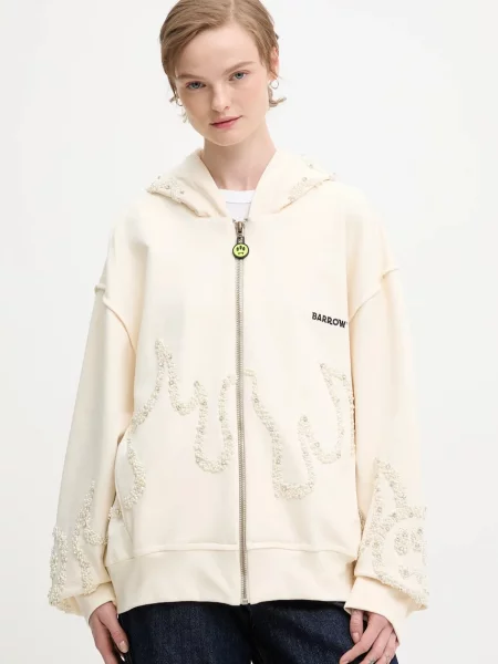 Dukserica Barrow s kapuljačom s aplikacijom bež