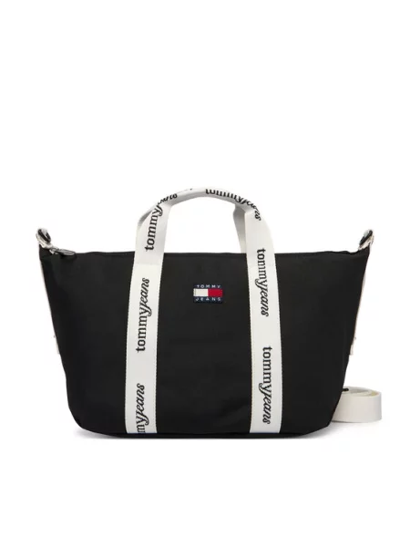 Tommy Jeans Nakupovalna torba ESS / bela črna