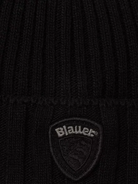 Blauer căciulă de bărbați cu amestec de lână negru