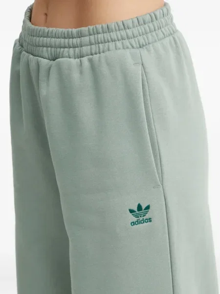 Pantaloni palazzo Adidas cu dungi plisat cu imagine albastru