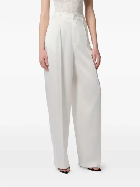 Pantaloni Philipp Plein din satin alb