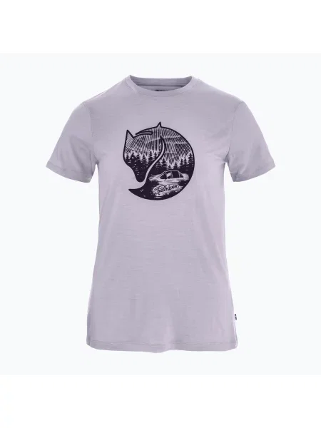 Tricou pentru femei Fjällräven Abisko Wool Fox lavender mist/ dark navy albastru închis