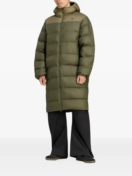 Geacă Adidas alergare cu cordon cu glugă verde