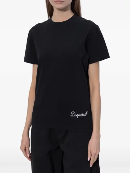 Tricou Dsquared2 cu broderie negru