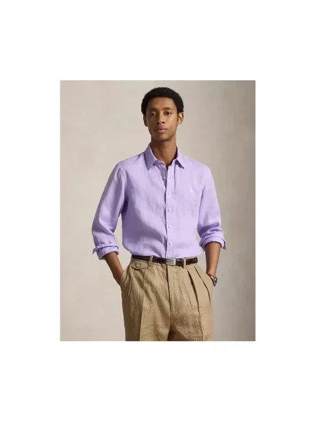 Koszula casualowa o kroju relaxed fit z czystego lnu Polo Ralph Lauren fioletowa