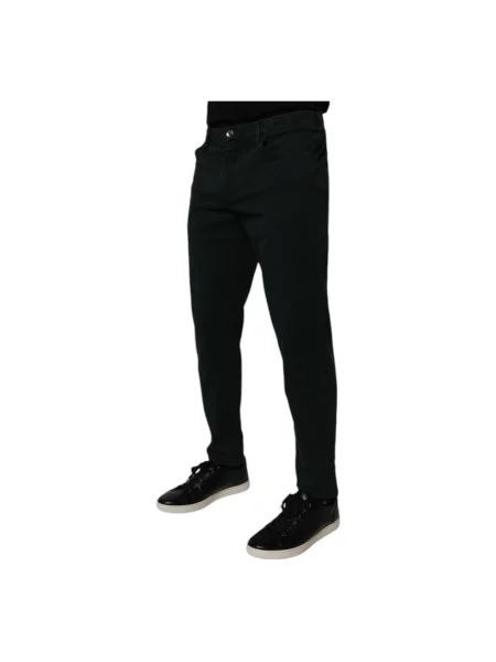 Skinny szerokie jeansy Dolce And Gabbana zielone