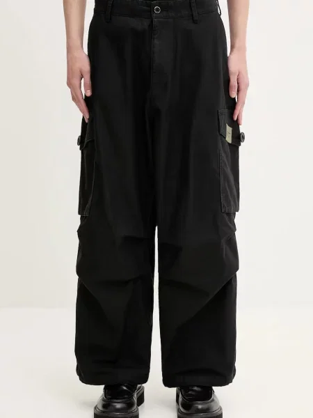 NEIGHBORHOOD pantaloni de Wide Cargo Pants bărbați cargo negru
