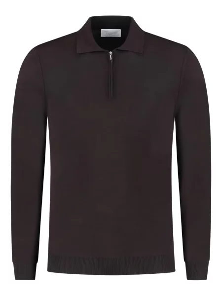 Svetr Marco Pescarolo s polovičními zipem černý