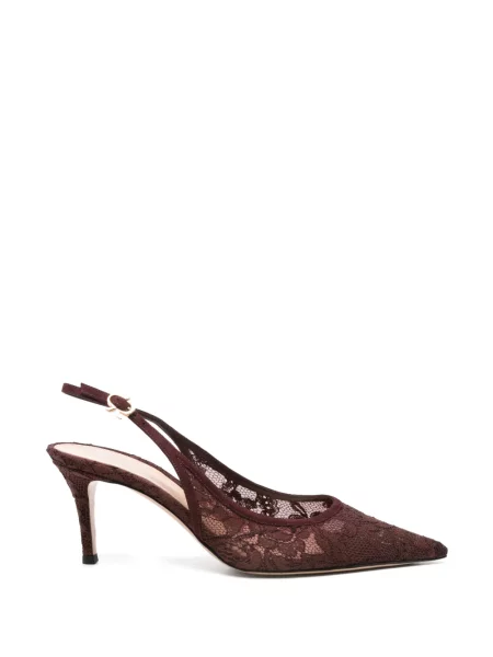 Pantofi cu toc Gianvito Rossi din dantelă maro