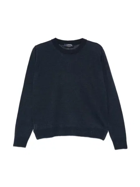 Dzianinowy sweter Max Mara niebieski