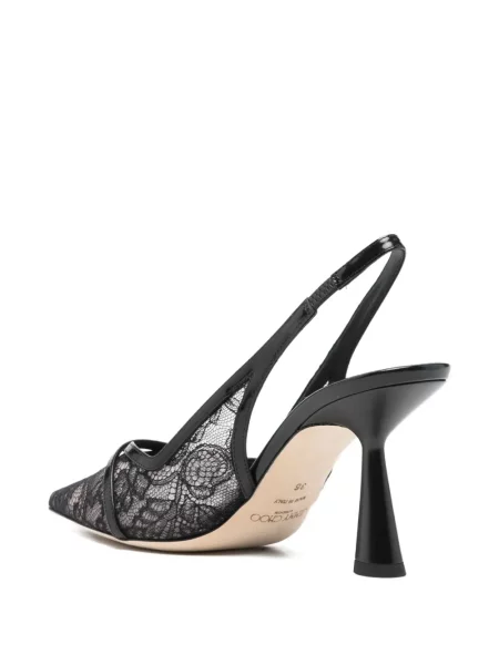 Pantofi cu toc Jimmy Choo din dantelă negru
