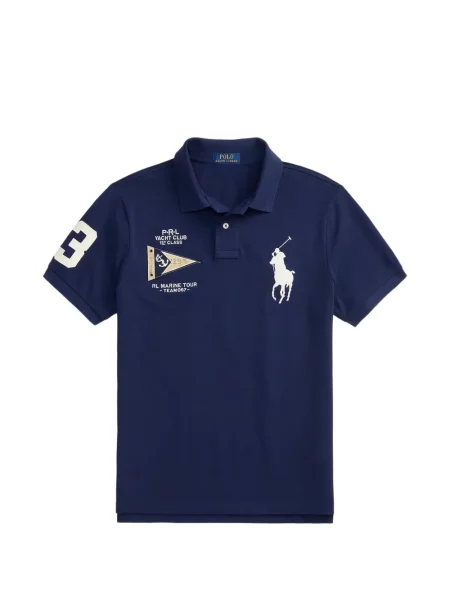 Șosete Polo Ralph Lauren cu model herringbone cu broderie plasă albastru