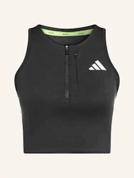 Zkrácené běžecké tričko Adidas černé