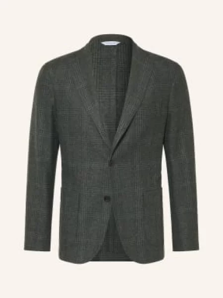 Boglioli Flanelové Sako Extra Slim Fit tmavě zelená šedá