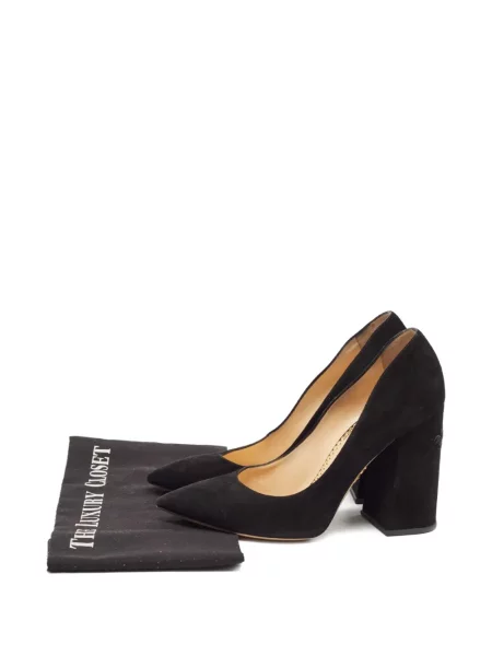 Кожени полуотворени обувки Charlotte Olympia черно