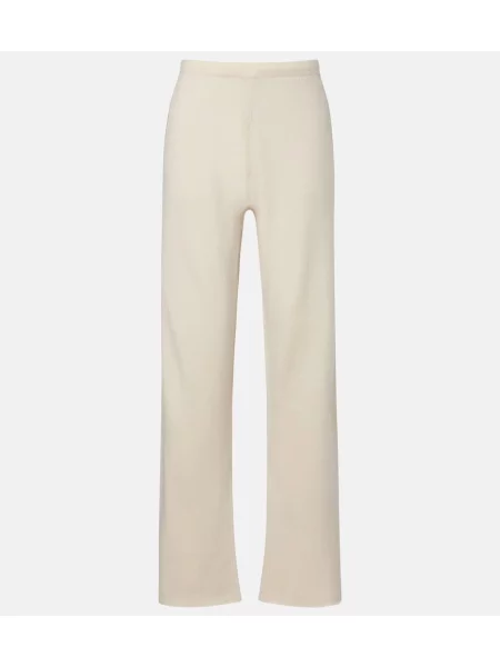 Pantaloni Extreme Cashmere din cașmir alb