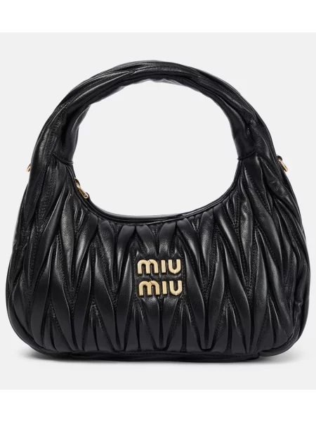 Geanta de piele Miu Miu din piele negru
