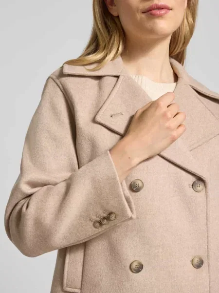 Kurtka o kroju regular fit z mieszanki wełny model ‘ALMA’ Selected Femme beżowa