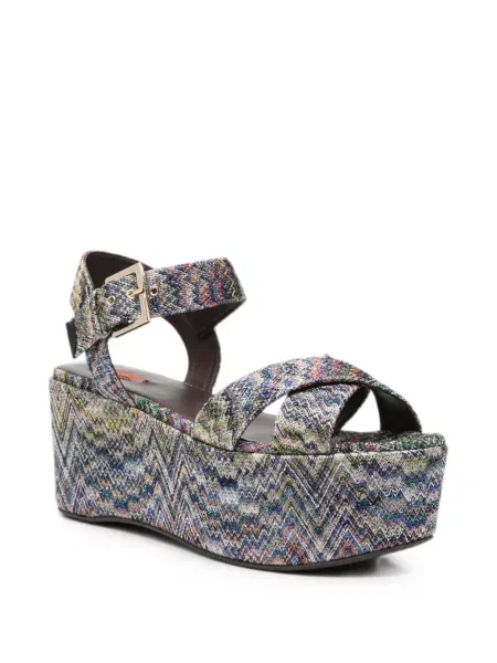 Sandale Missoni tricotate cu platformă albastru