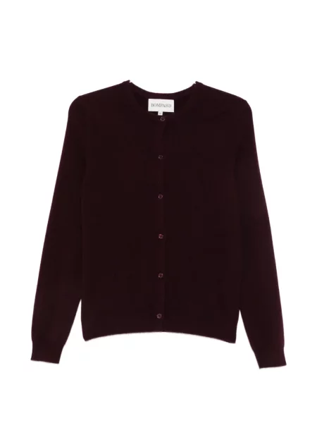 Cardigan Bompard cu decolteu rotund violet