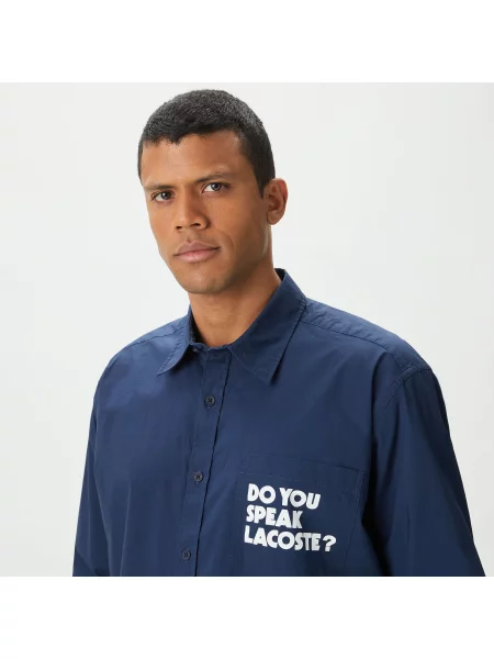 Lacoste Koszula Lacoste granatowa