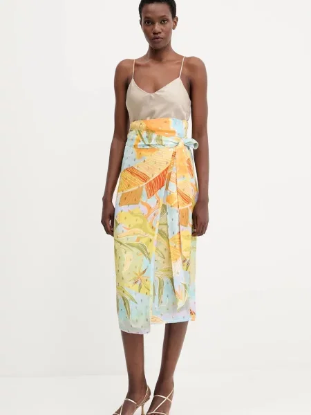 Never Fully Dressed spódnica Jaspre maxi rozkloszowana niebieski