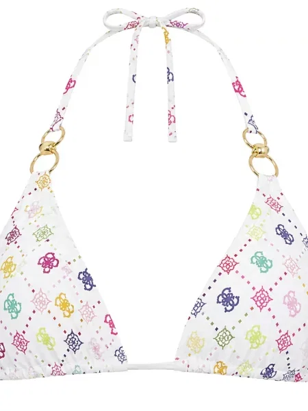 Halter nyakú felső Guess nyomtatás fehér
