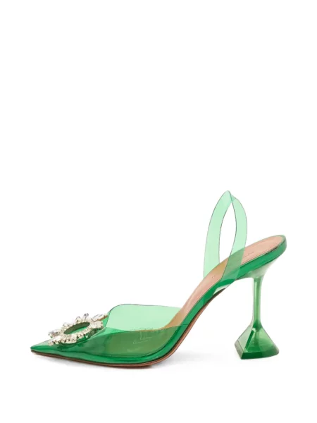 Pantofi cu toc Amina Muaddi slingback verde